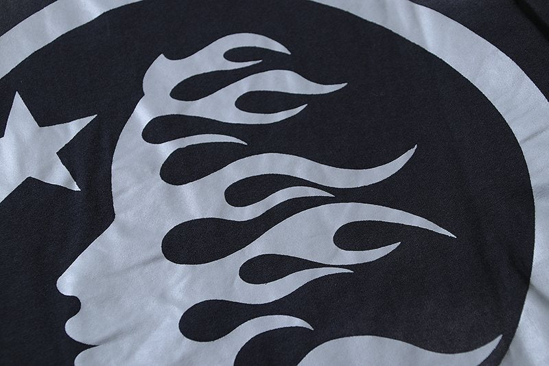 HS Distressed Star & Flame Graphic T-Shirt ¡ª detail
