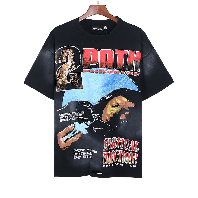 HS Red-and-Blue Portrait Graphic T-Shirt ¡ª front