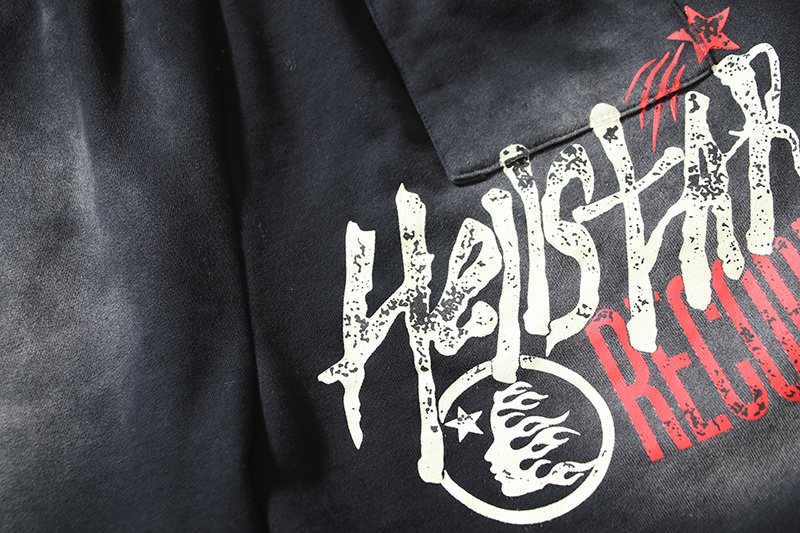 HS Records Graphic Washed Shorts ¡ª detail
