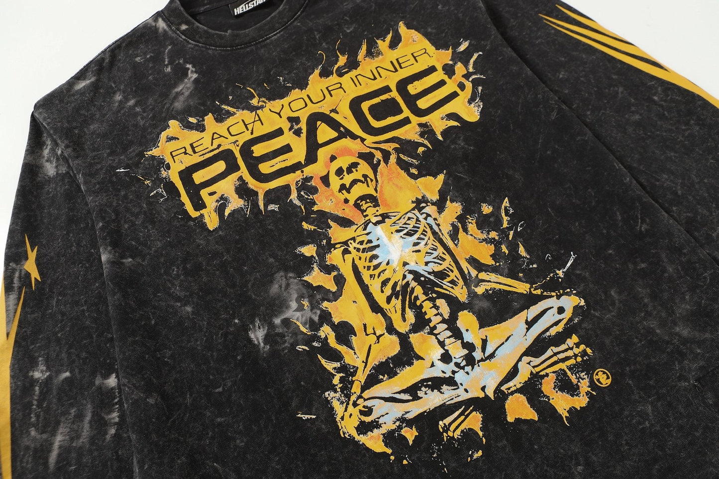 HS Washed Black Graphic Long-Sleeve T-Shirt ¡ª detail