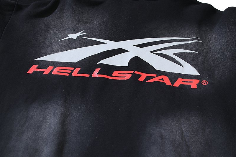 HS Washed Black Graphic Hoodie ¡ª detail