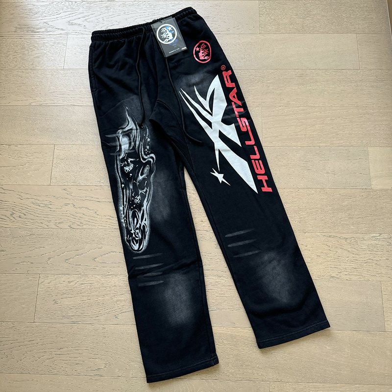 HS Washed Black Graphic Sweatpants ¡ª context