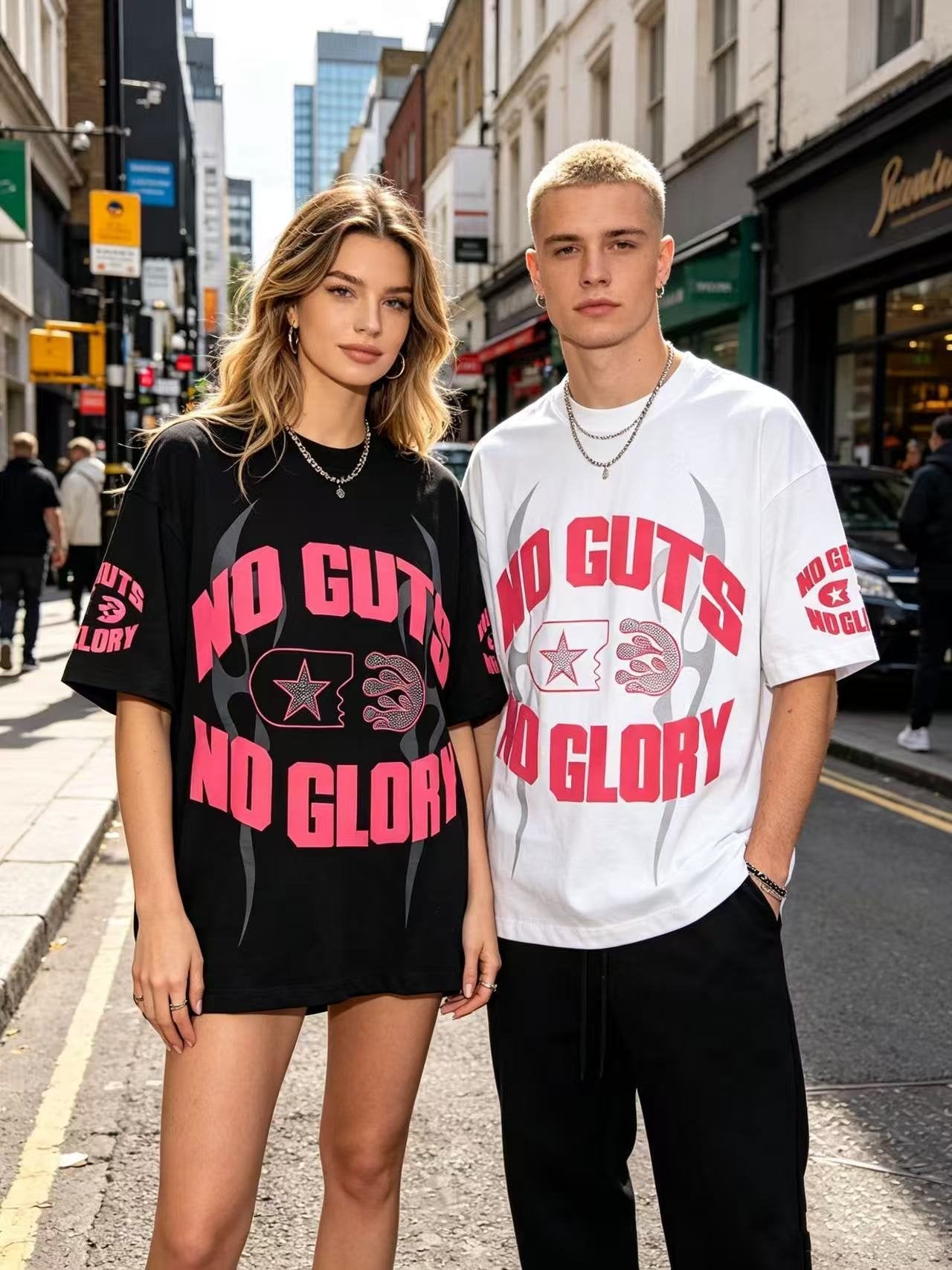 HS No Guts No Glory Rhinestone-Style Graphic T-Shirt ¡ª context