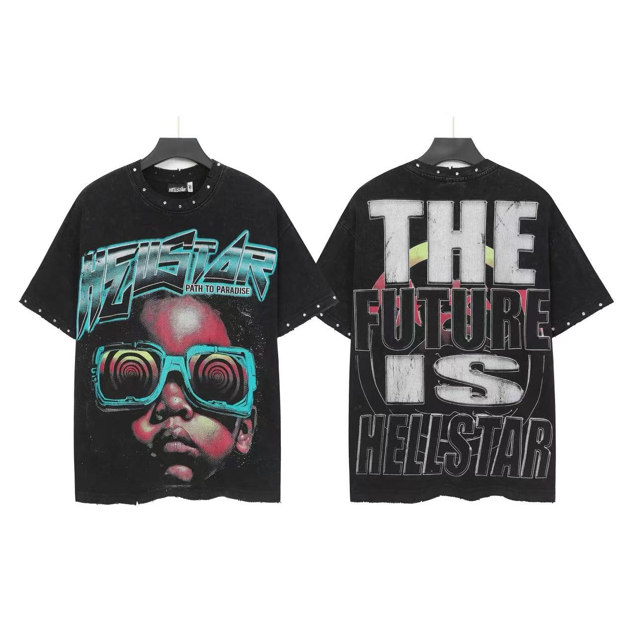 HS Future Neon Face Graphic T-Shirt ¡ª front