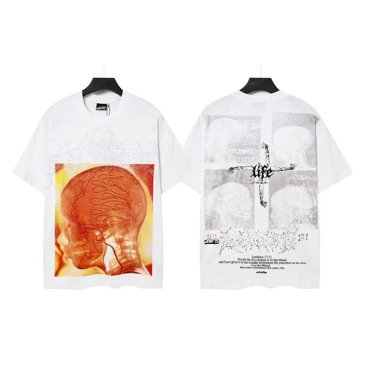 HS Orange Head Illustration T-Shirt ¡ª front