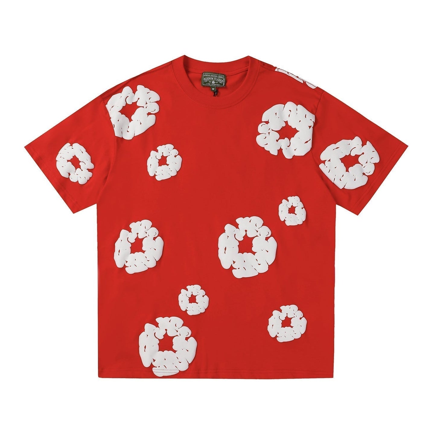 Denim Tears Outfit:T-shirt/Shorts (Separate Purchase Options) Puff Print Short Sleeve T-shirt Loose Couple Shorts Suit