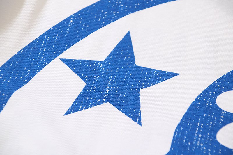 HS White Blue Graphic Short-Sleeve T-Shirt ¡ª detail