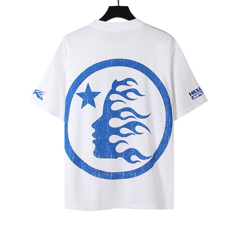 HS White Blue Graphic Short-Sleeve T-Shirt ¡ª back