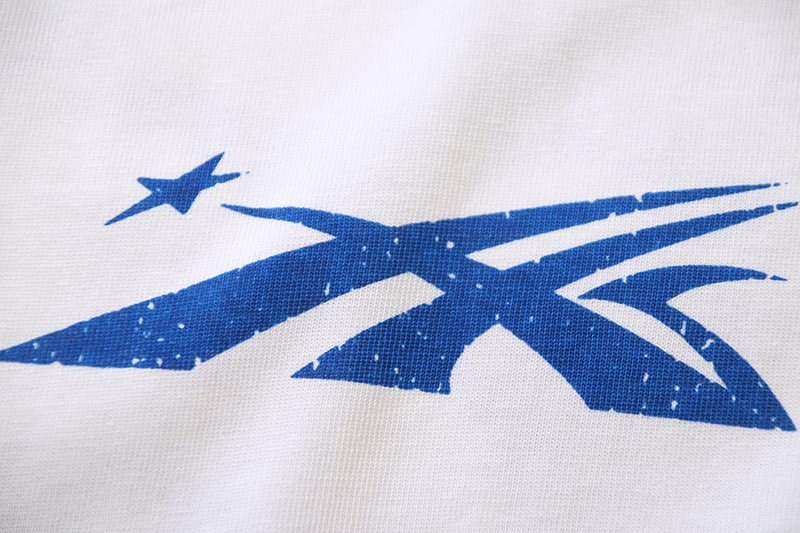 HS White Blue Graphic Short-Sleeve T-Shirt ¡ª detail