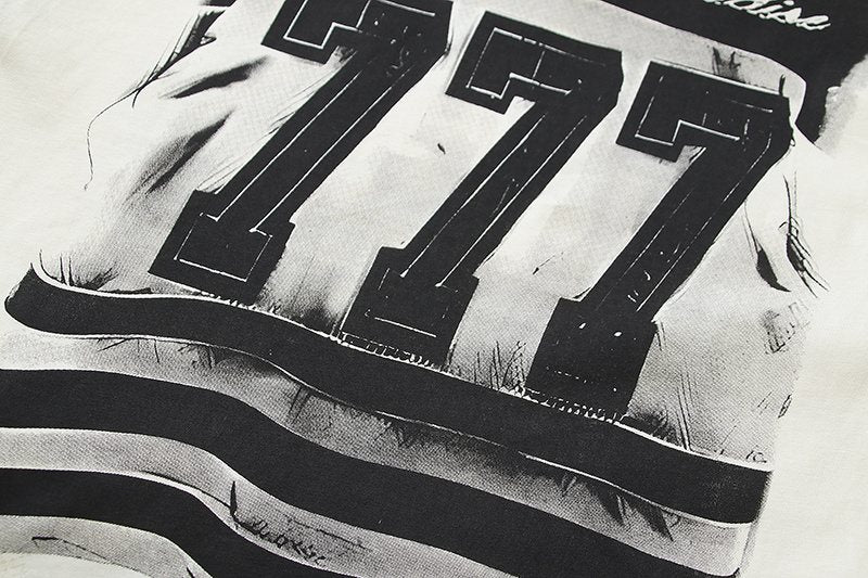 HS 777 Face Graphic Contrast T-Shirt ¡ª detail