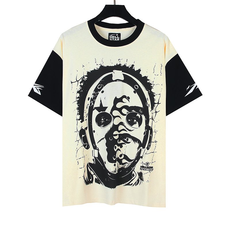 HS 777 Face Graphic Contrast T-Shirt ¡ª front
