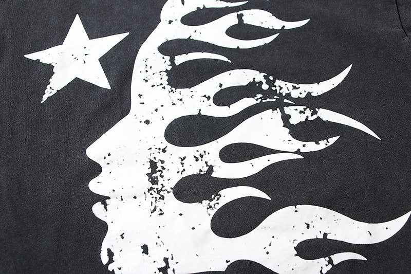 HS Flame Star Face Graphic T-Shirt ¡ª detail