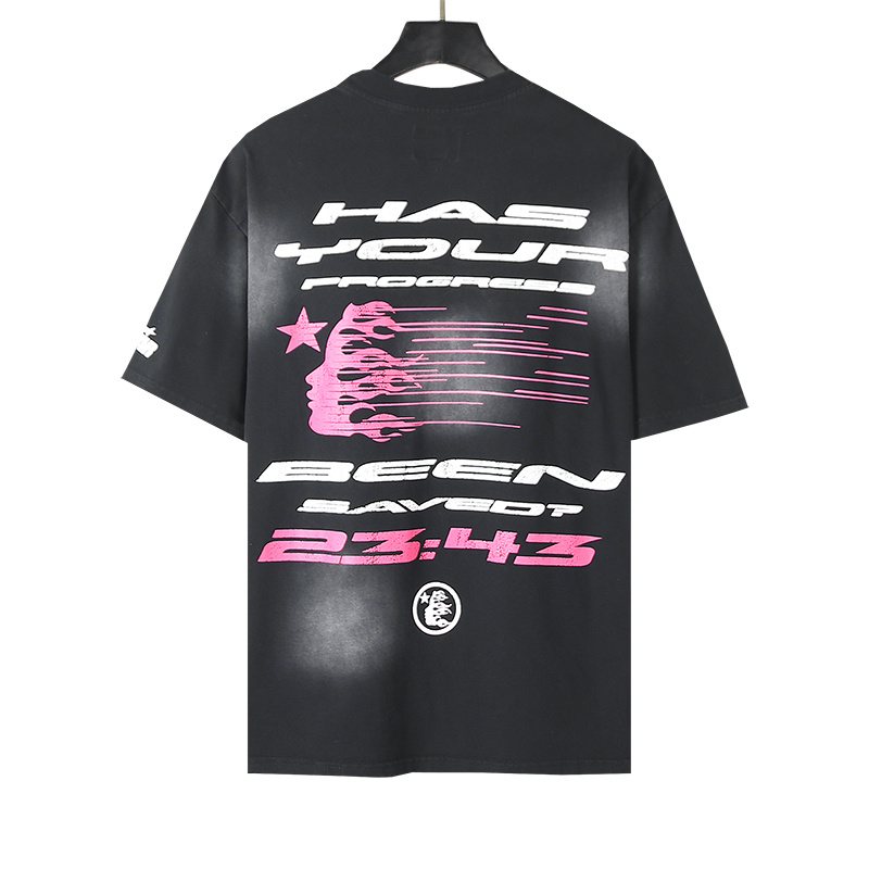 HS Pink-and-White Distressed Graphic T-Shirt ¡ª back
