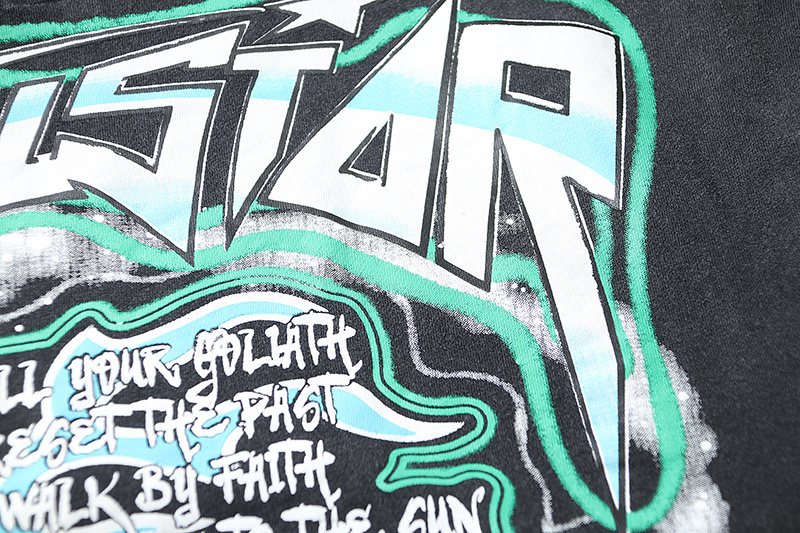 HS Washed Black Graphic Short-Sleeve T-Shirt ¡ª detail