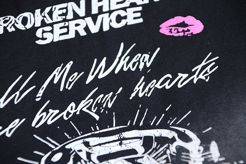 HS Black Front and Back Graphic T-Shirt ¡ª detail