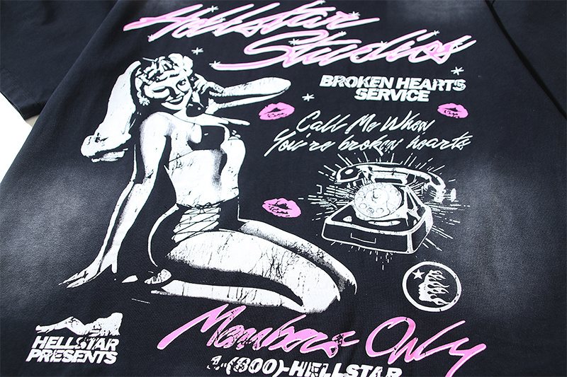 HS Black Front and Back Graphic T-Shirt ¡ª detail