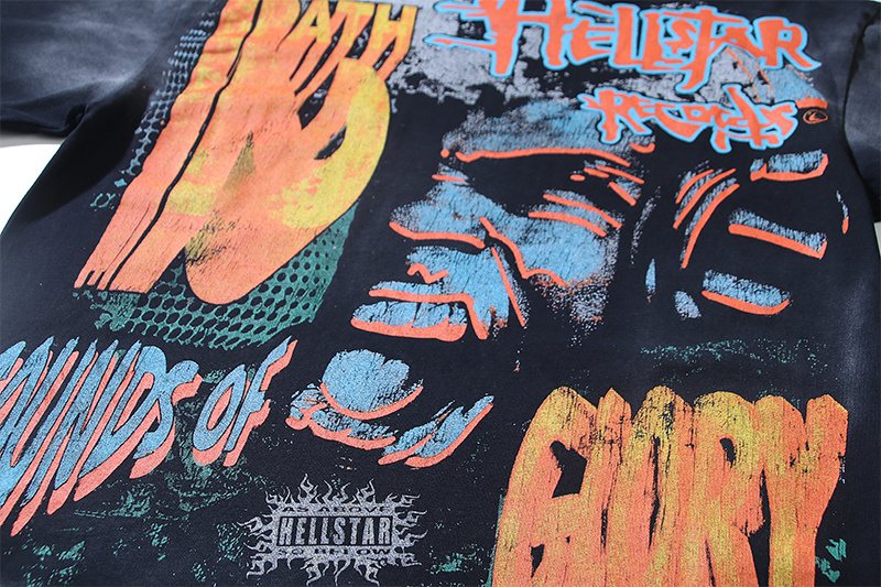 HS Washed Black Rhinestone Graphic T-Shirt ¡ª detail