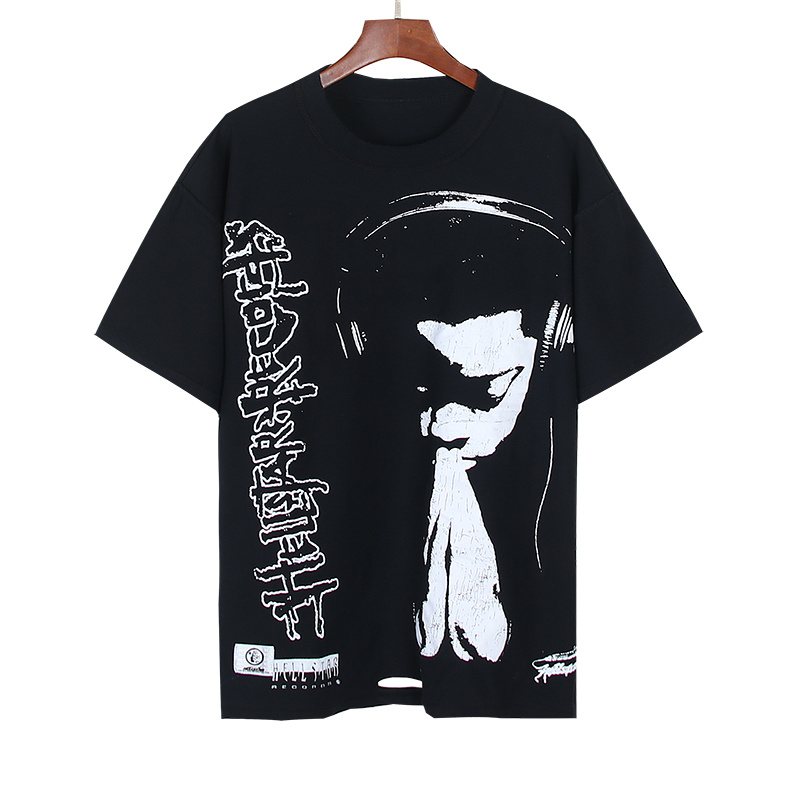 HS White Flame Face Graphic T-Shirt ¡ª front