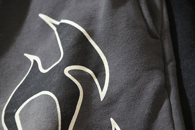 HS Washed Flame Graphic Shorts ¡ª fabric_closeup