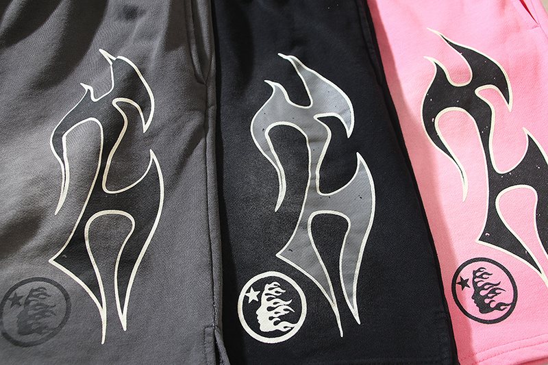 HS Washed Flame Graphic Shorts ¡ª fabric_closeup