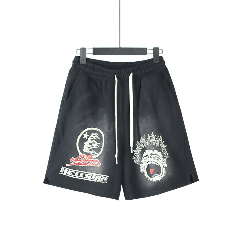 HS Records Graphic Washed Shorts ¡ª front