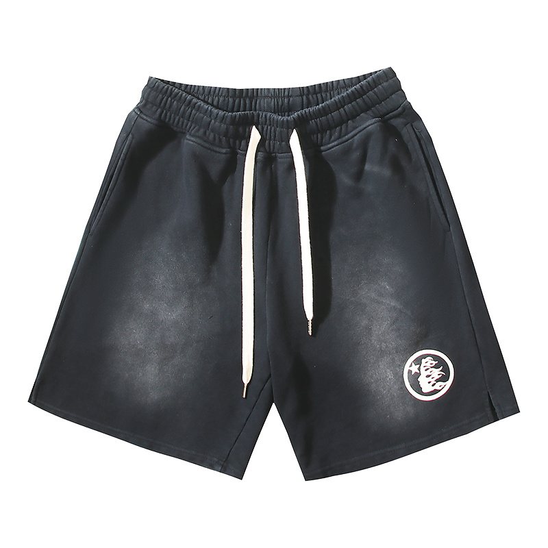 HS Washed Logo Graphic Sweat Shorts - Black ¡ª hero