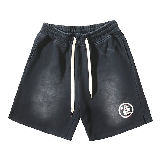 HS Washed Logo Graphic Sweat Shorts - Black ¡ª hero