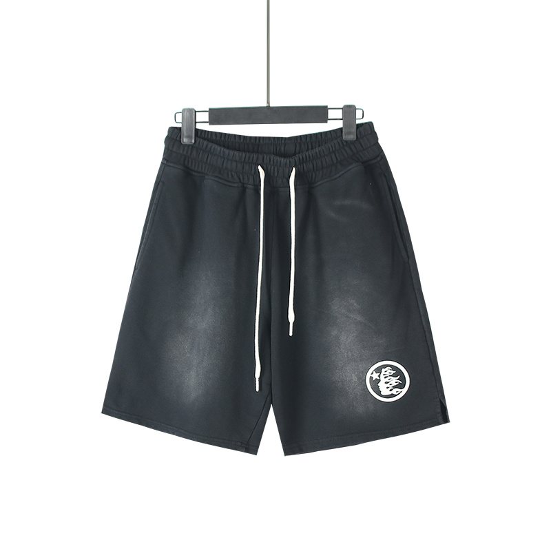 HS Washed Logo Graphic Sweat Shorts - Black ¡ª front