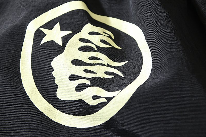 HS Cream Graphic Black Shorts ¡ª detail