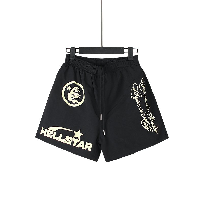 HS Cream Graphic Black Shorts ¡ª hero