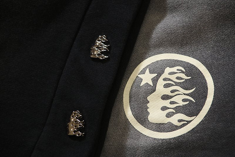HS Washed Flame Graphic Shorts ¡ª fabric_closeup