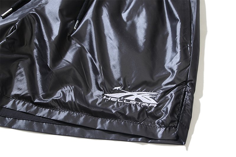 HS Black Embroidered Graphic Shorts ¡ª detail