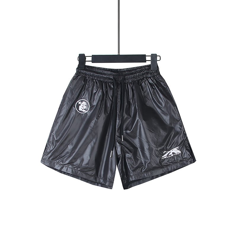 HS Black Embroidered Graphic Shorts ¡ª front