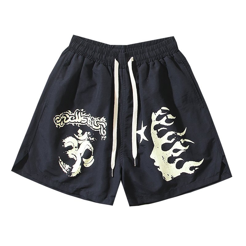 HS Black Graphic Drawstring Shorts ¡ª hero