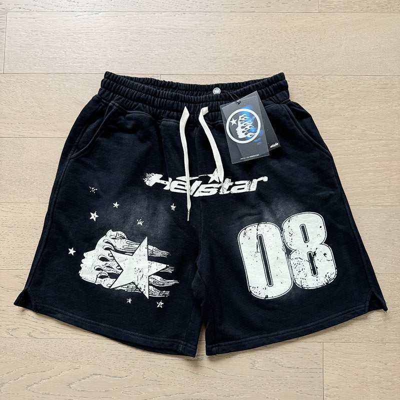 HS Washed Black 08 Graphic Shorts ¡ª context