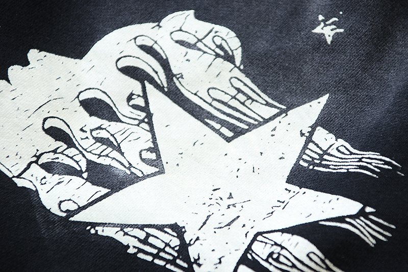 HS Washed Black Graphic Sweat Shorts ¡ª detail