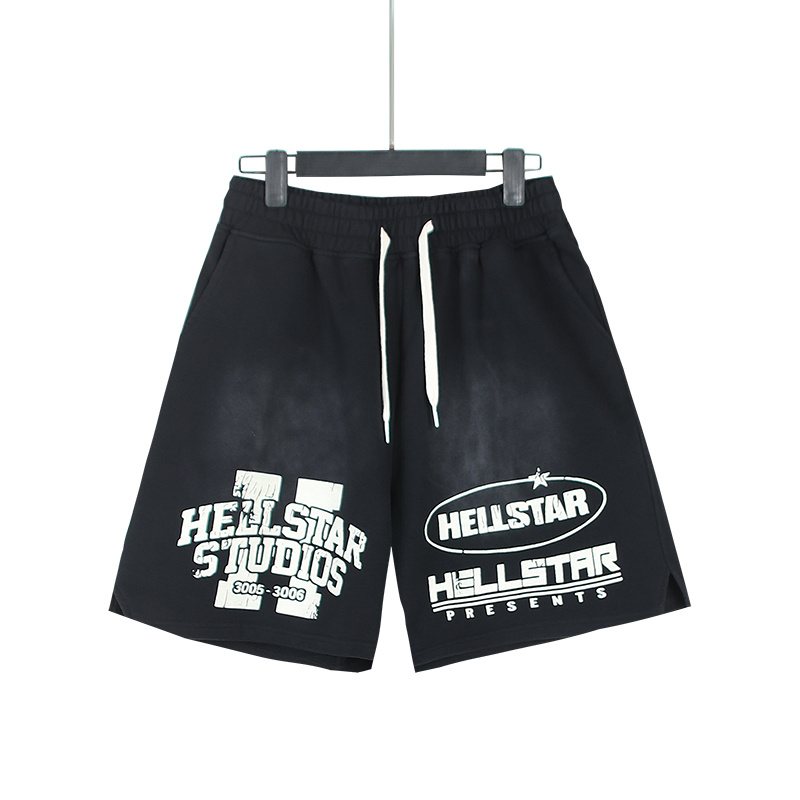 HS Washed Black Graphic Sweat Shorts ¡ª front