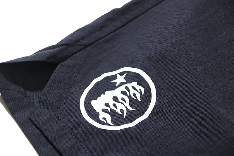HS Navy Graphic Drawstring Shorts ¡ª detail