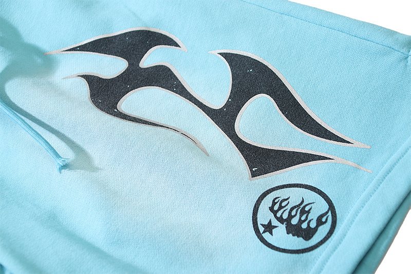 HS Light Blue Washed Graphic Shorts ¡ª detail