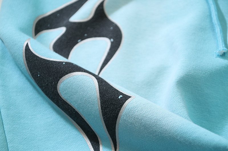 HS Light Blue Washed Graphic Shorts ¡ª detail