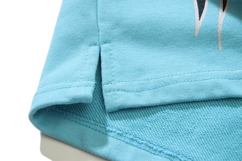 HS Light Blue Washed Graphic Shorts ¡ª detail