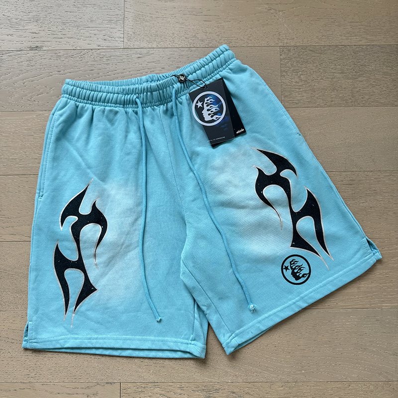 HS Light Blue Washed Graphic Shorts ¡ª context