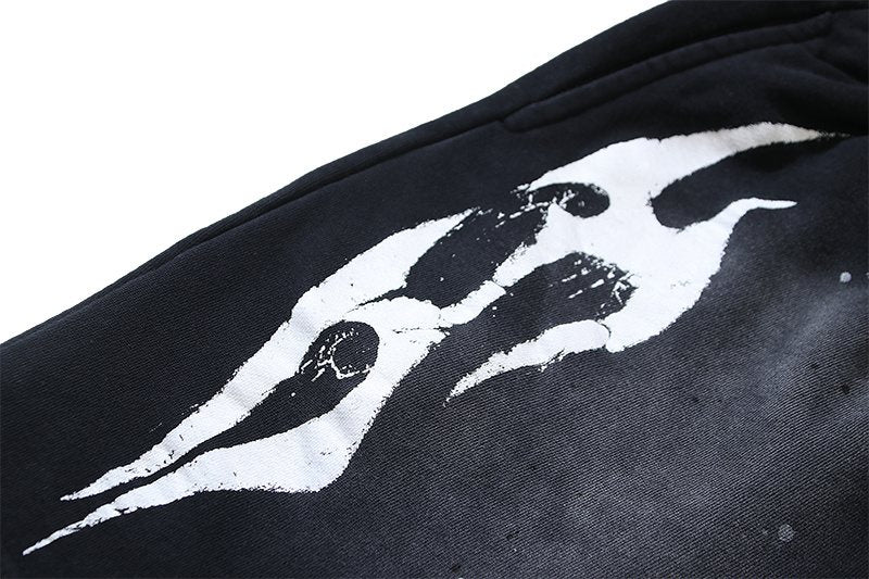 HS Washed Speckled Graphic Shorts ¡ª detail