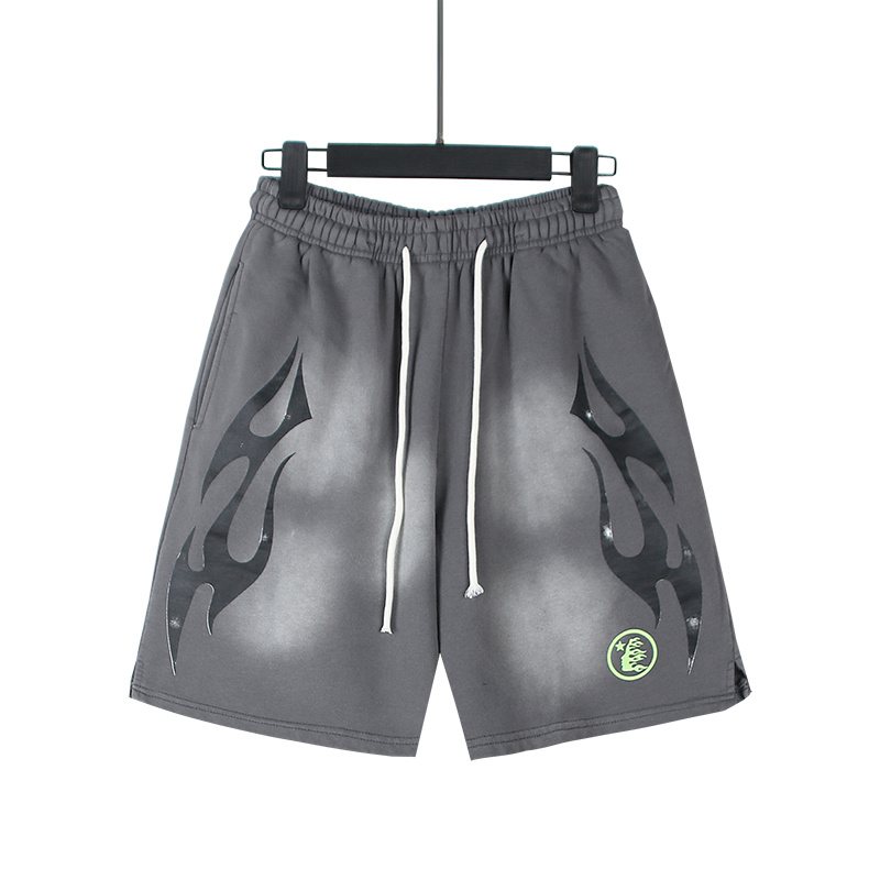 HS Washed Flame Graphic Shorts ¡ª front