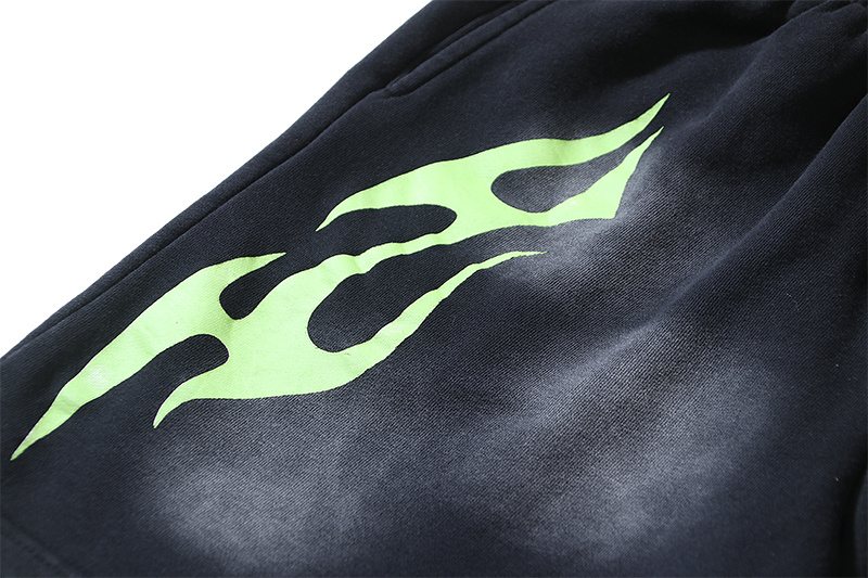 HS Washed Flame Graphic Shorts ¡ª detail