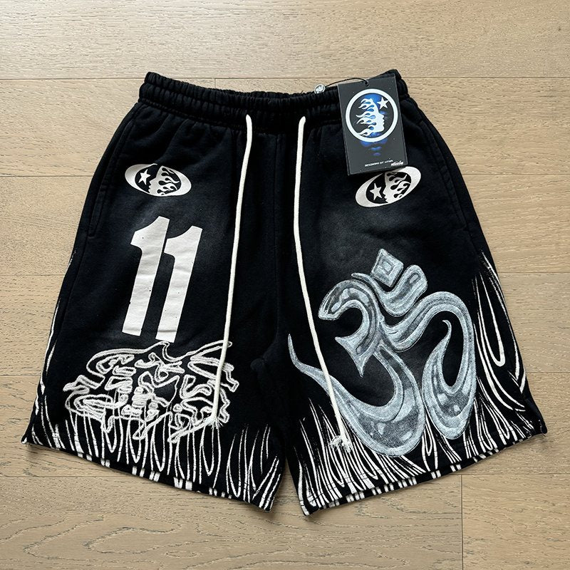 HS Washed Flame 11 Graphic Shorts ¡ª front