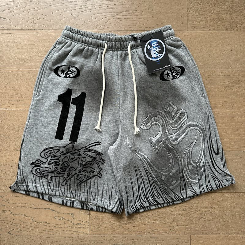 HS Washed Flame 11 Graphic Shorts ¡ª front