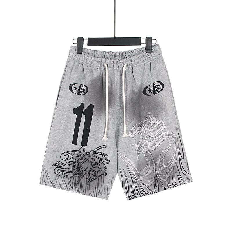 HS Washed Flame 11 Graphic Shorts ¡ª front