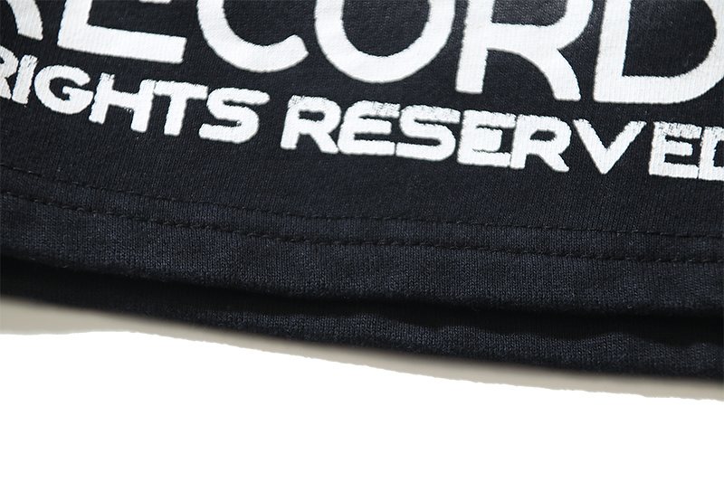 HS Records Graphic Washed Black Shorts ¡ª detail