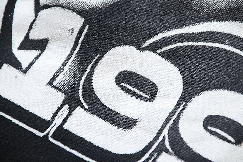 HS Washed Black Graphic Shorts ¡ª detail